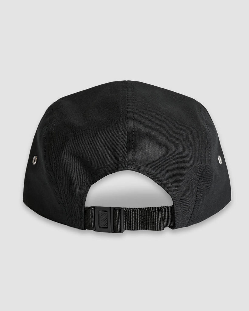 Basic AM Five Panel Hat-Black-Back