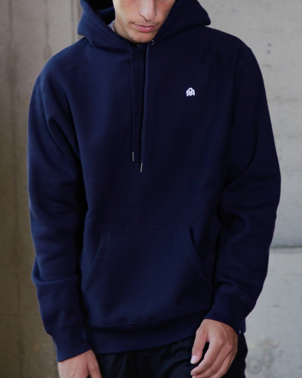 Basic Heavyweight Pullover Hoodie-Navy-Lifestyle--Christian---L