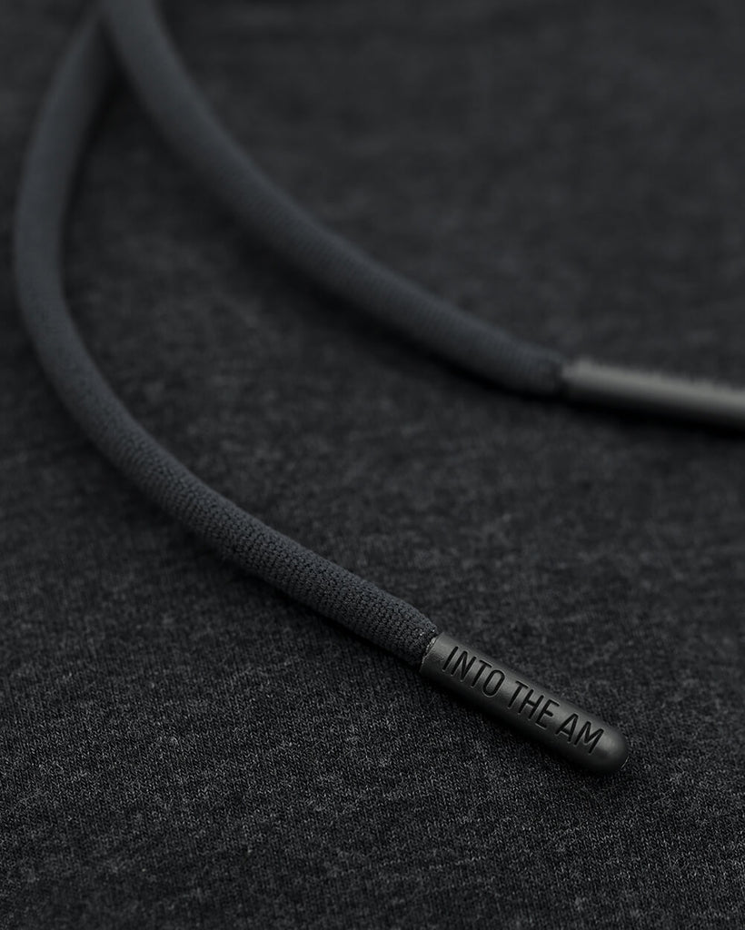 Pullover Hoodie (Hidden Pocket) - Branded-Charcoal-Detail Drawcord