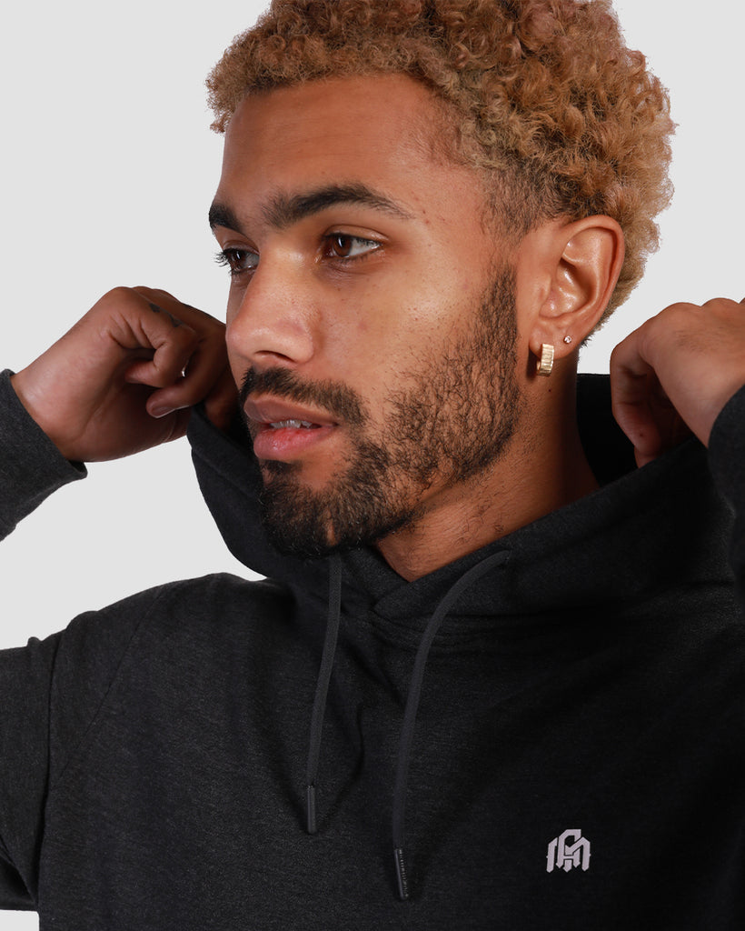 Pullover Hoodie (Hidden Pocket) - Branded-Charcoal-Detail Hoodie