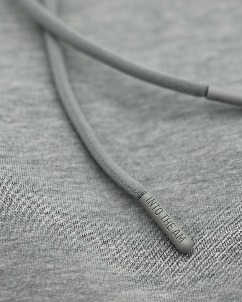 Pullover Hoodie (Hidden Pocket) - Branded-Grey-Detail Drawcord