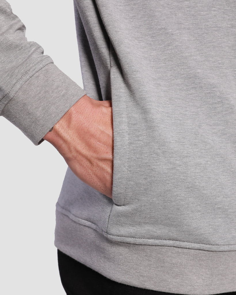 Basic Hoodie-Grey-Detail Side Pocket