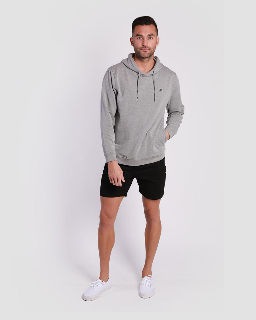 Pullover Hoodie (Hidden Pocket) - Branded-Grey-Full--Zach---L