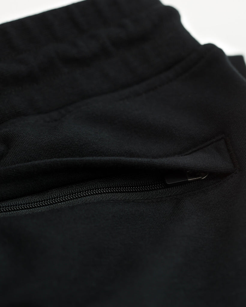 Basic Lounge Shorts-Black-Detail Pocket