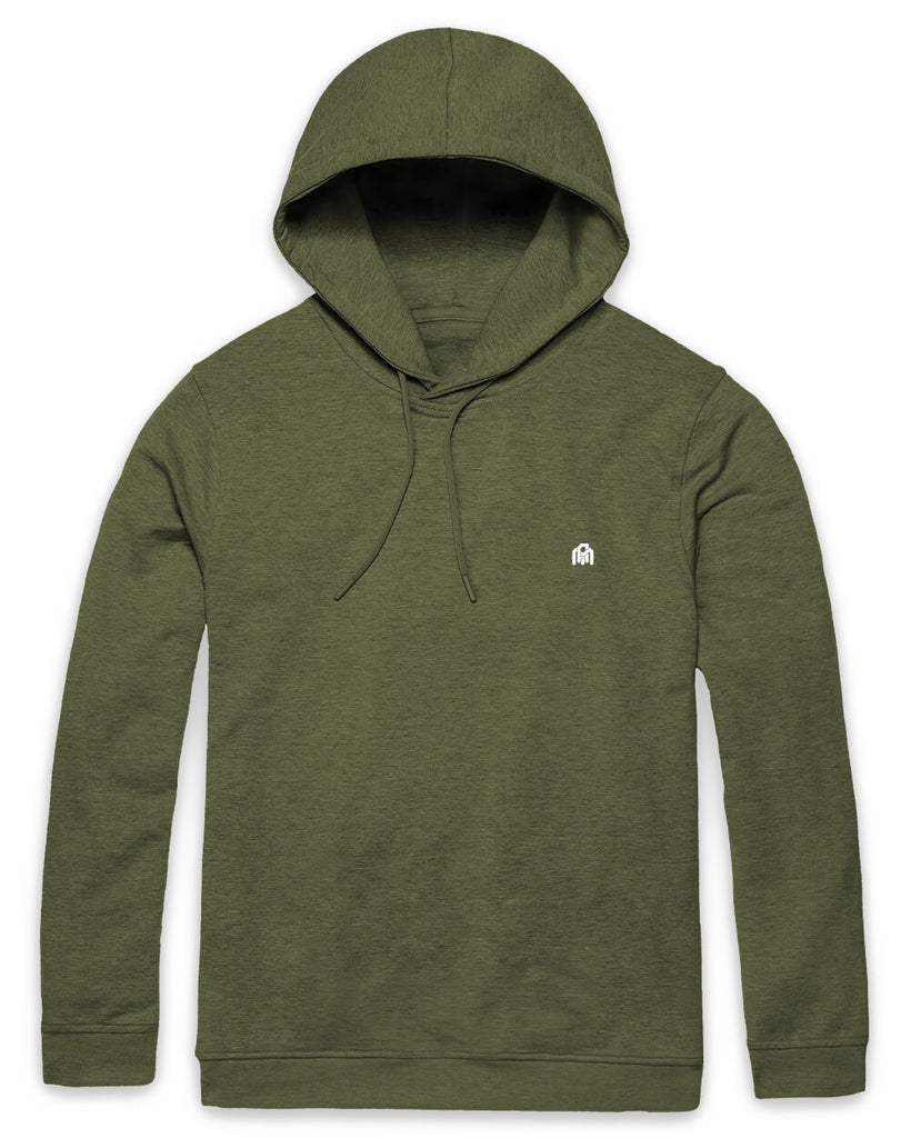Pullover Hoodie (Hidden Pocket) - Branded-Olive Green-Front