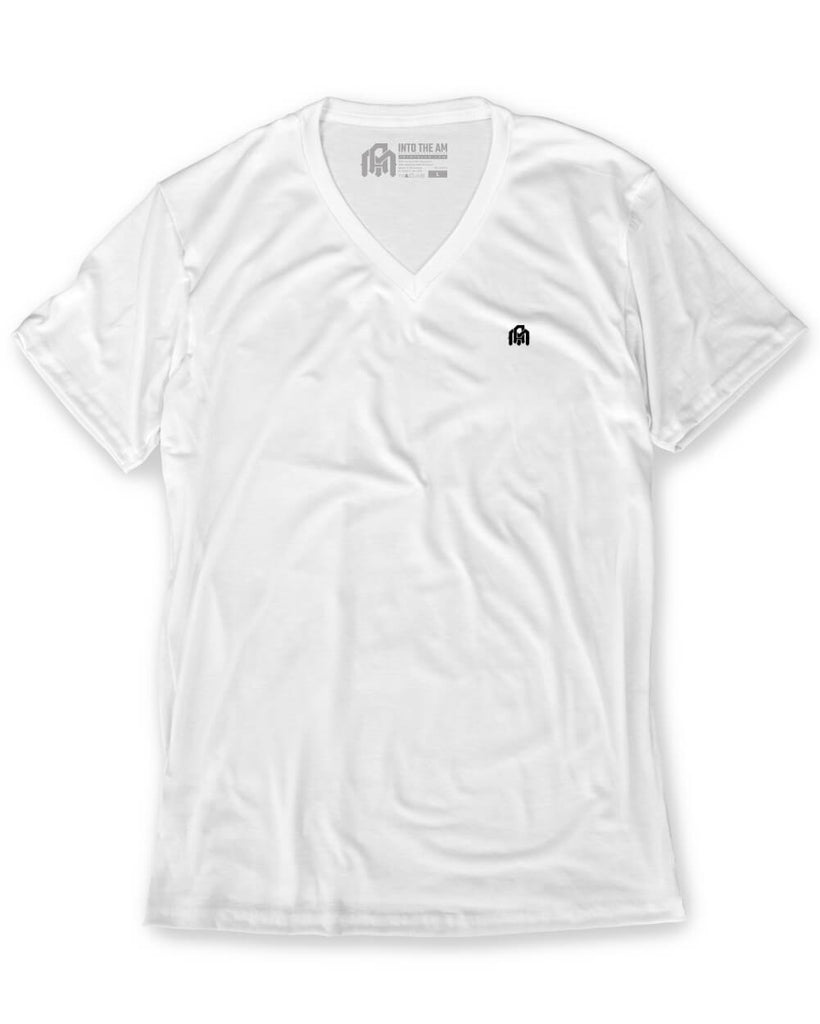 Basic V-Neck Tee-White-Front