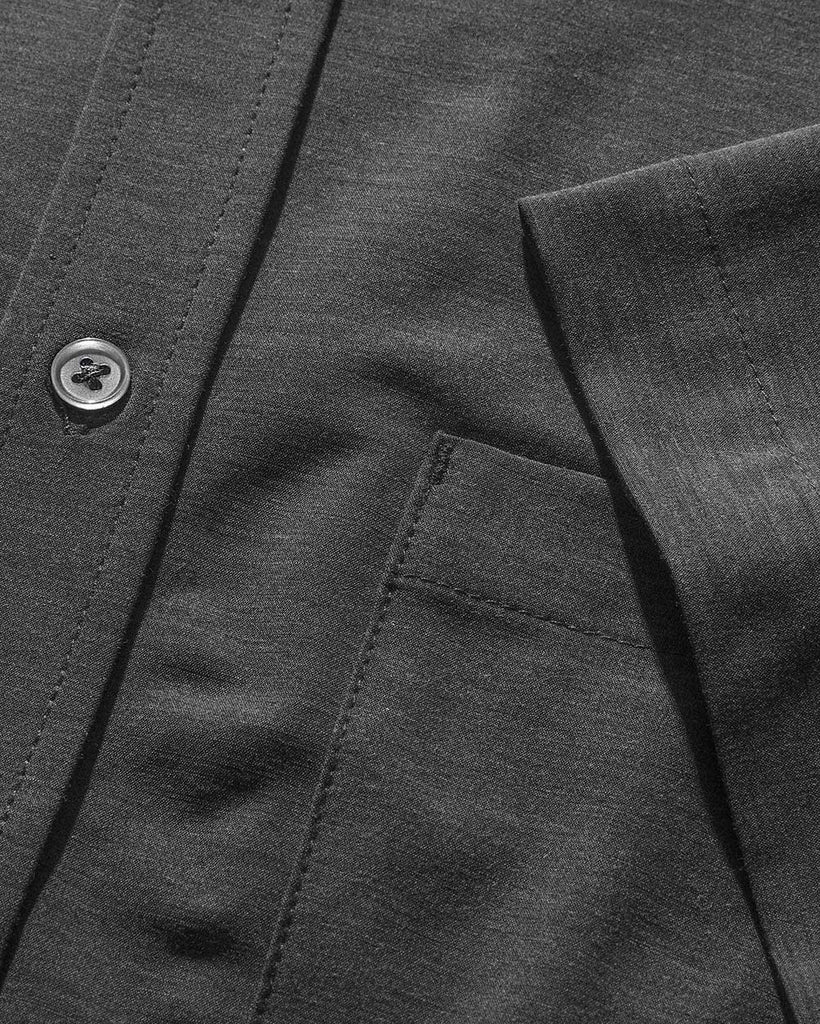 Essential Button Up-Black Heather-Detail