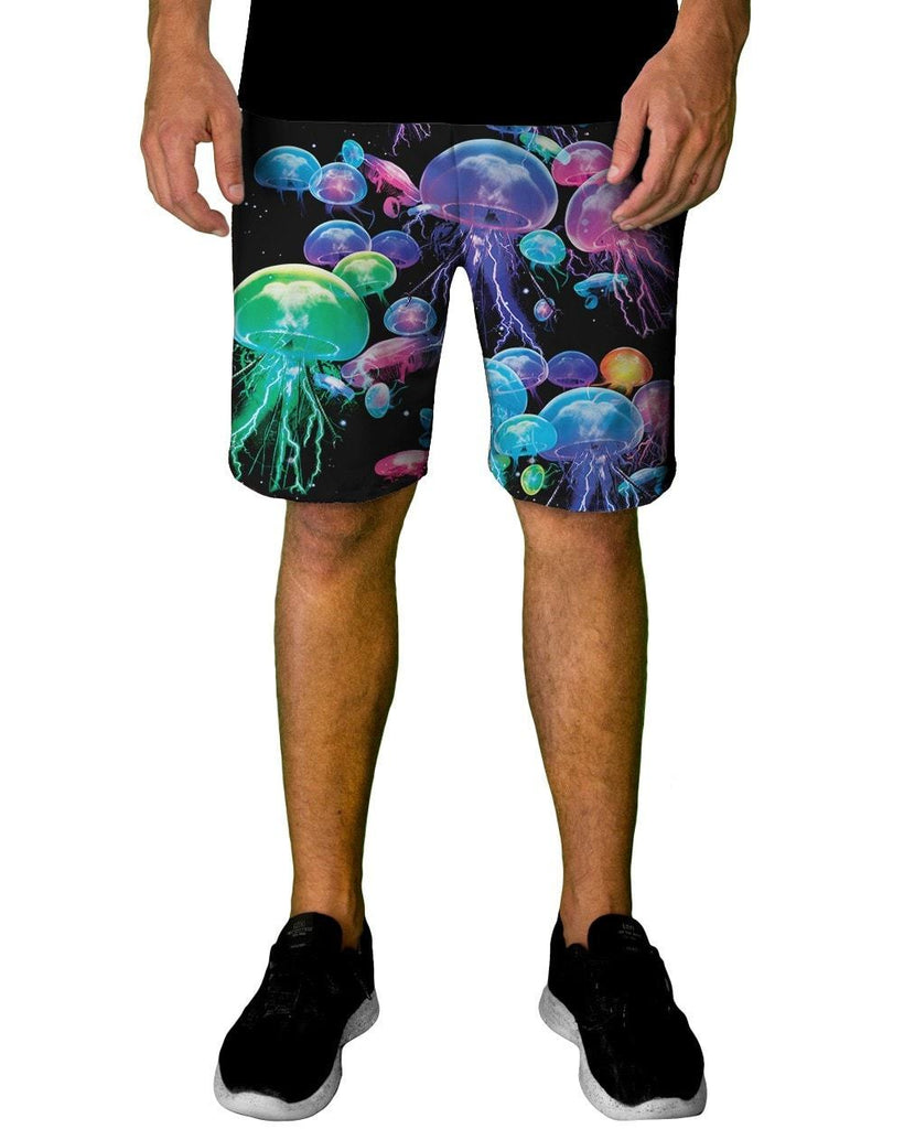 Electric Jellies Men's Athletic Shorts-All Over Print-Front--Model---M