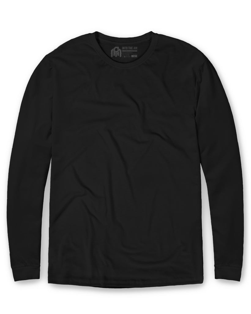 Essential Long Sleeve Tee-Black-Front