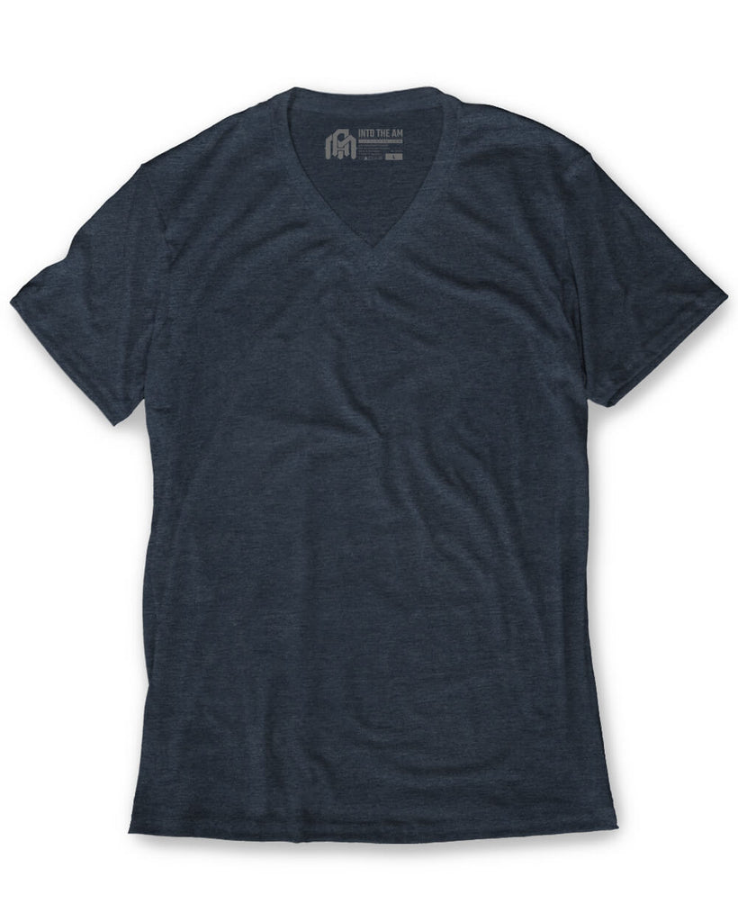 Essential V-Neck Tee-Navy-Front
