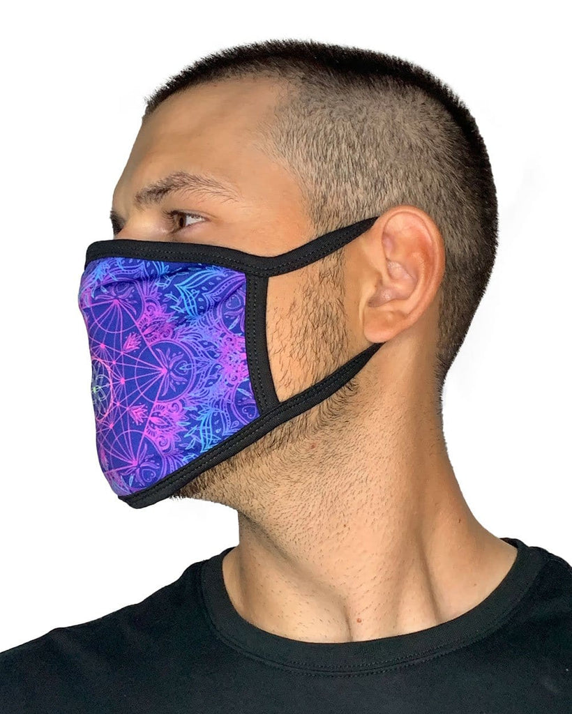 Flower of Life Face Mask-Male-Side