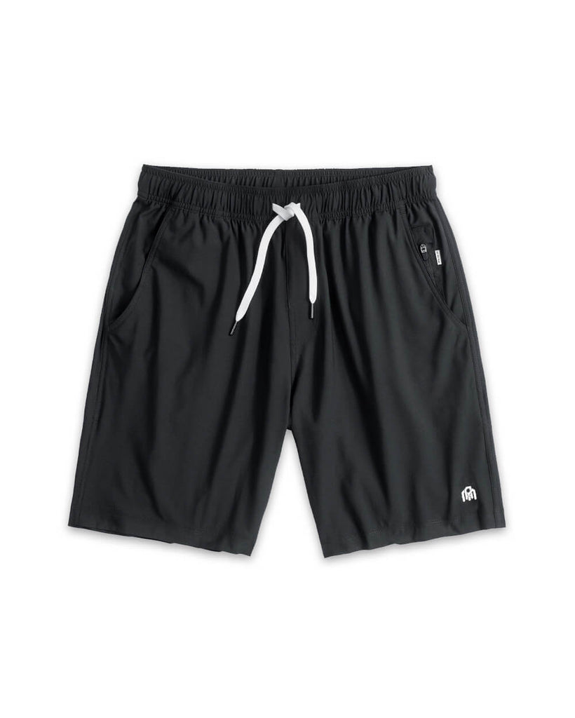 Basic Athletic Shorts-Charcoal-Front