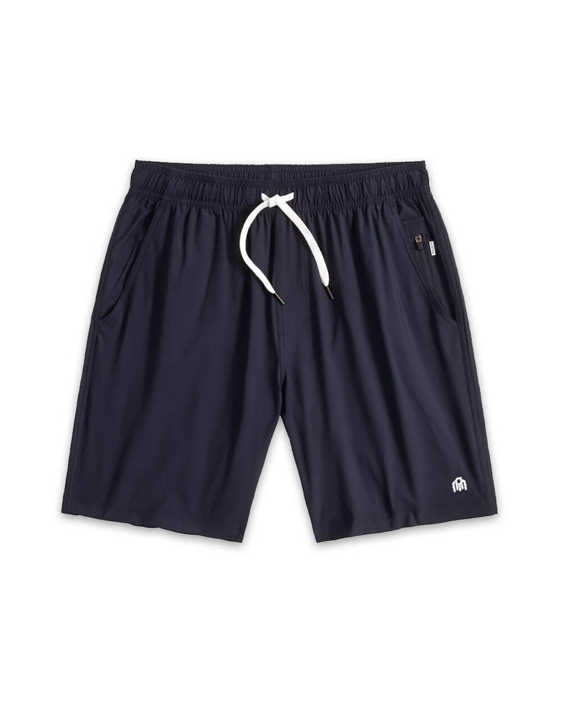 Basic Athletic Shorts-Navy-Front