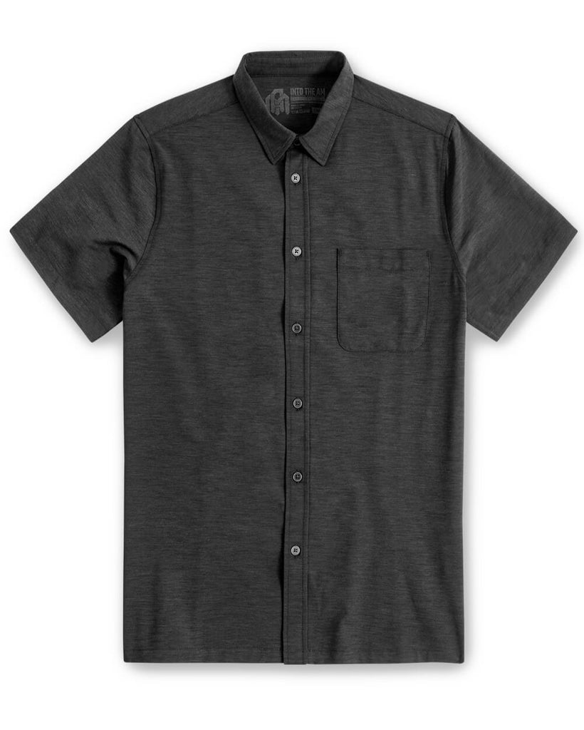 Essential Button Up-Black Heather-Front