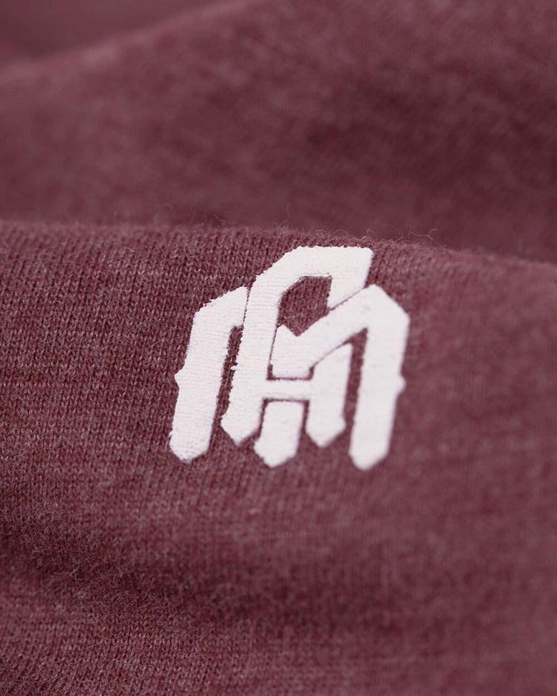 Basic Tee-Heather Maroon-detail