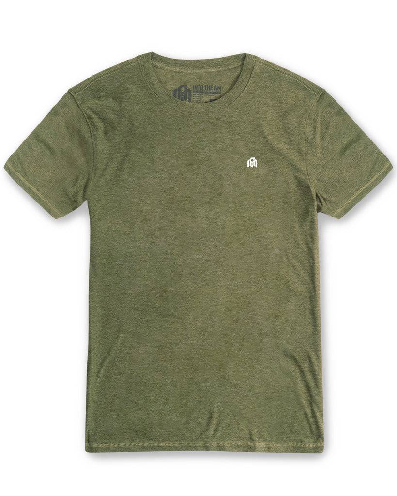 Basic Athletic Tee-Olive Green-Front