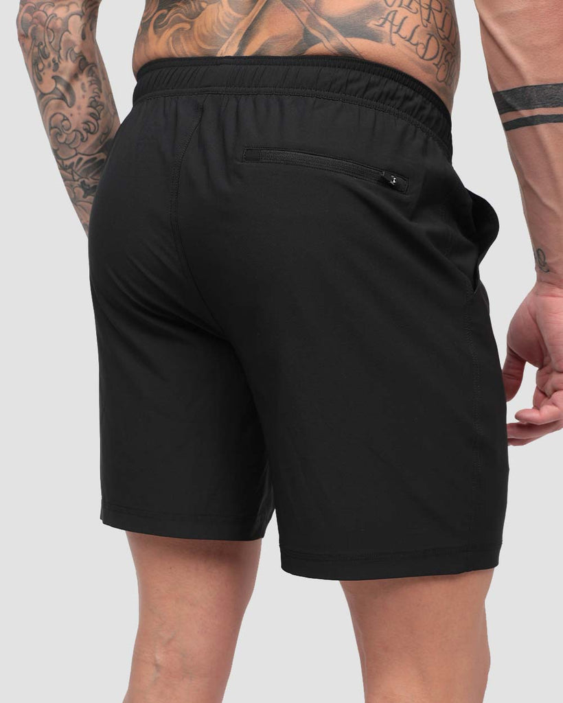 Basic Athletic Shorts-Black-Back--Zach---L