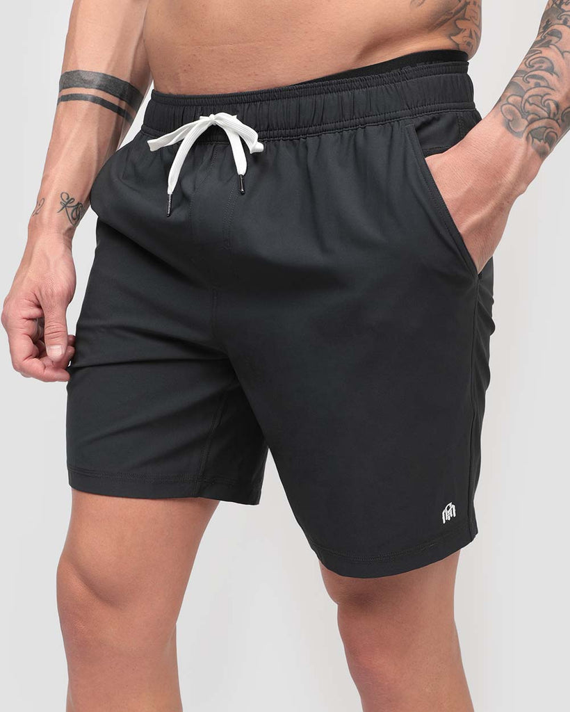 Basic Athletic Shorts-Charcoal-Side--Zach---L