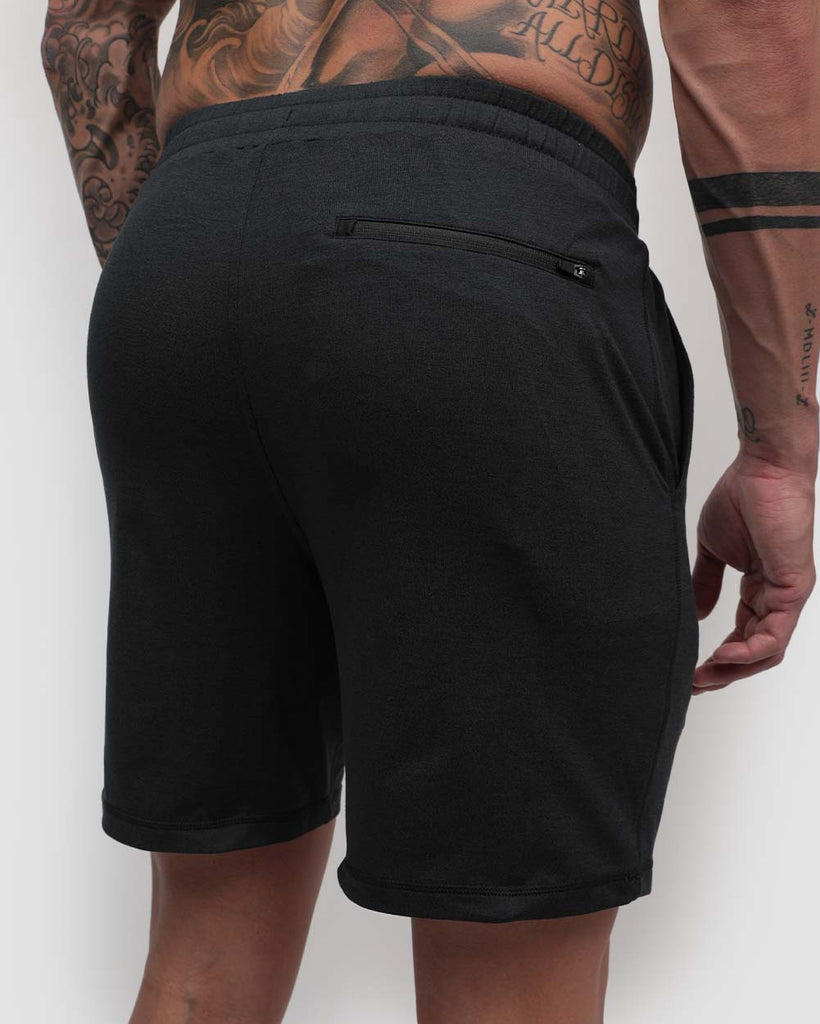 Basic Comfort Shorts-Charcoal-Back--Zach---L