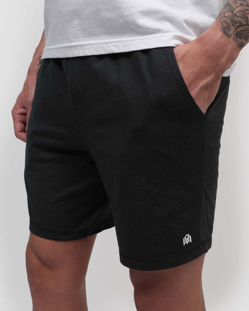 Basic Comfort Shorts-Charcoal-Front--Zach---L