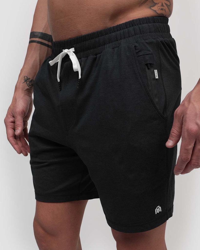 Basic Comfort Shorts-Charcoal-Side--Zach---L