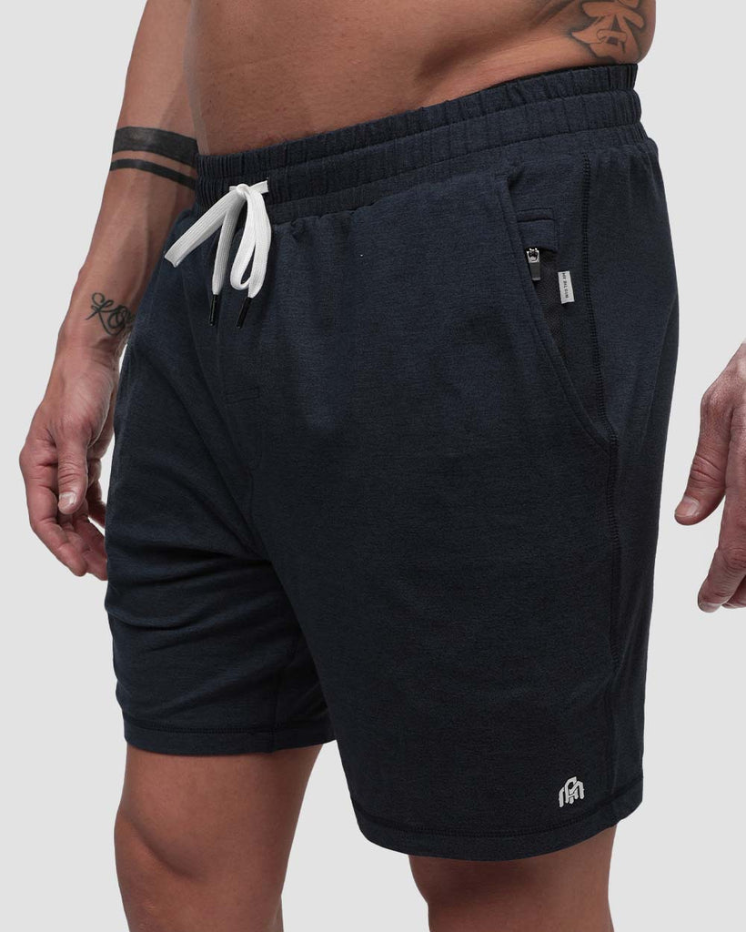 Basic Comfort Shorts-Navy-Side--Zach---L