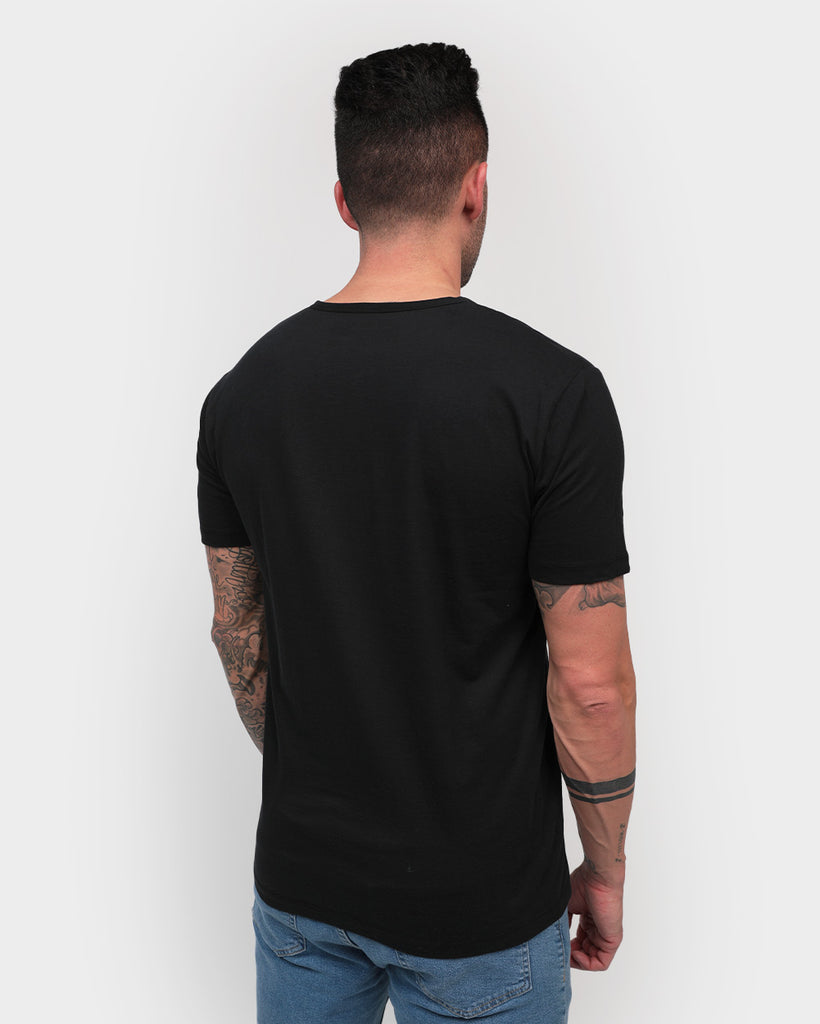 Basic Henley Tee-Black-Back--Zach---L