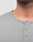 Henley Tee - Branded-Grey-Regular-Detail--Model---Size