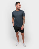 Henley Tee - Branded-Navy-Regular-Full--Model---Size