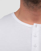Henley Tee - Branded-White-Regular-Detail--Model---Size