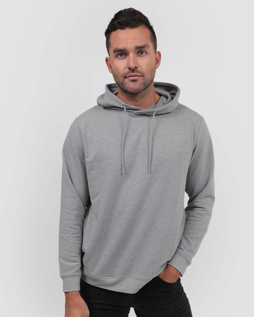 Pullover Hoodie (Hidden Pocket) - Non-Branded-Grey-Front--Zach---L