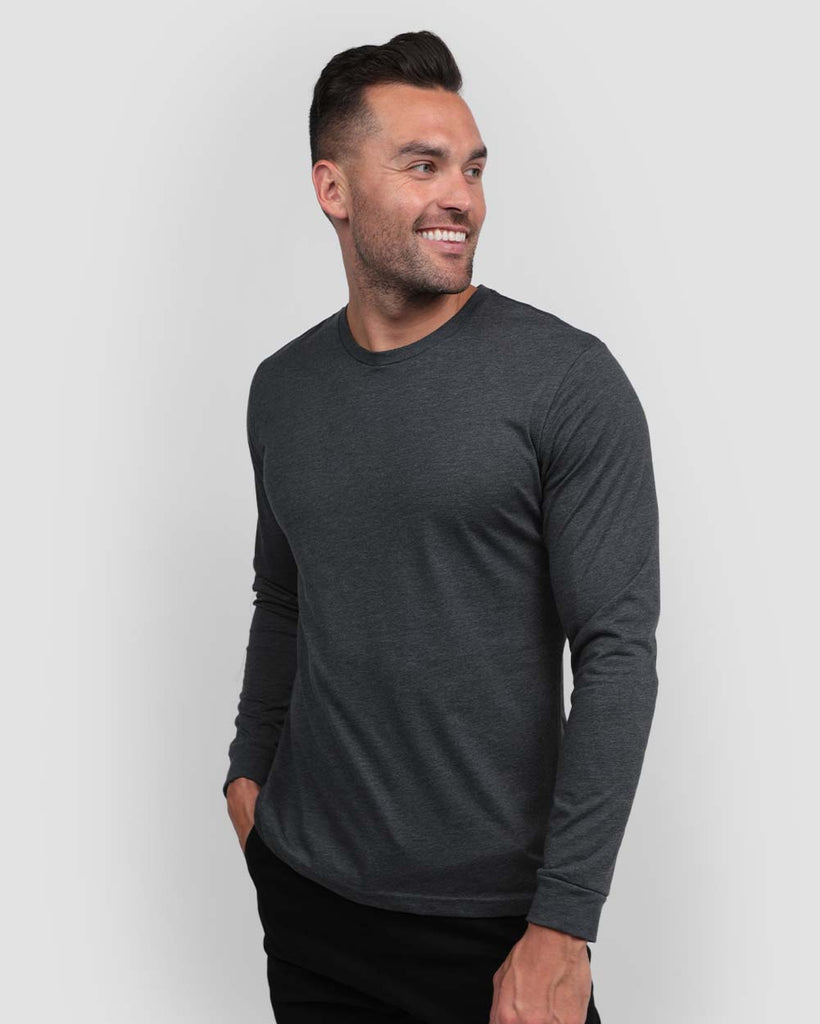 Essential Long Sleeve Tee-Charcoal-Front--Zach---L
