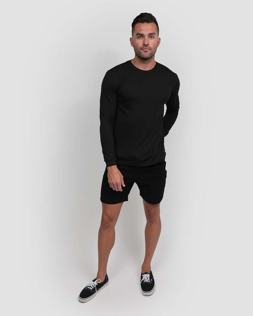 Essential Long Sleeve Tee-Black-Full--Zach---L