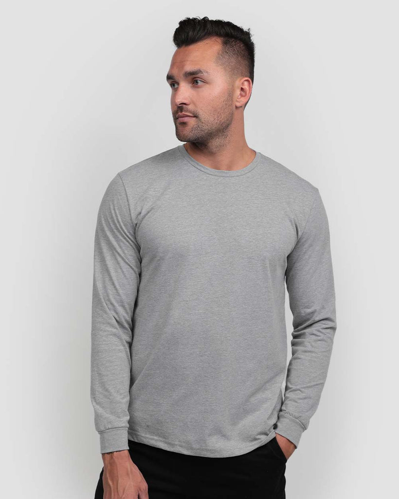 Essential Long Sleeve Tee-Grey-Front--Zach---L