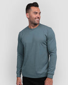 Essential Long Sleeve Tee-Indigo-Front--Zach---L