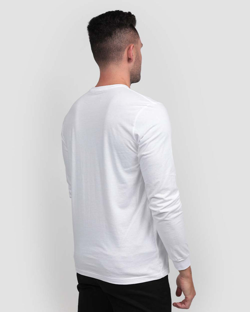 Essential Long Sleeve Tee-White-Back--Zach---L