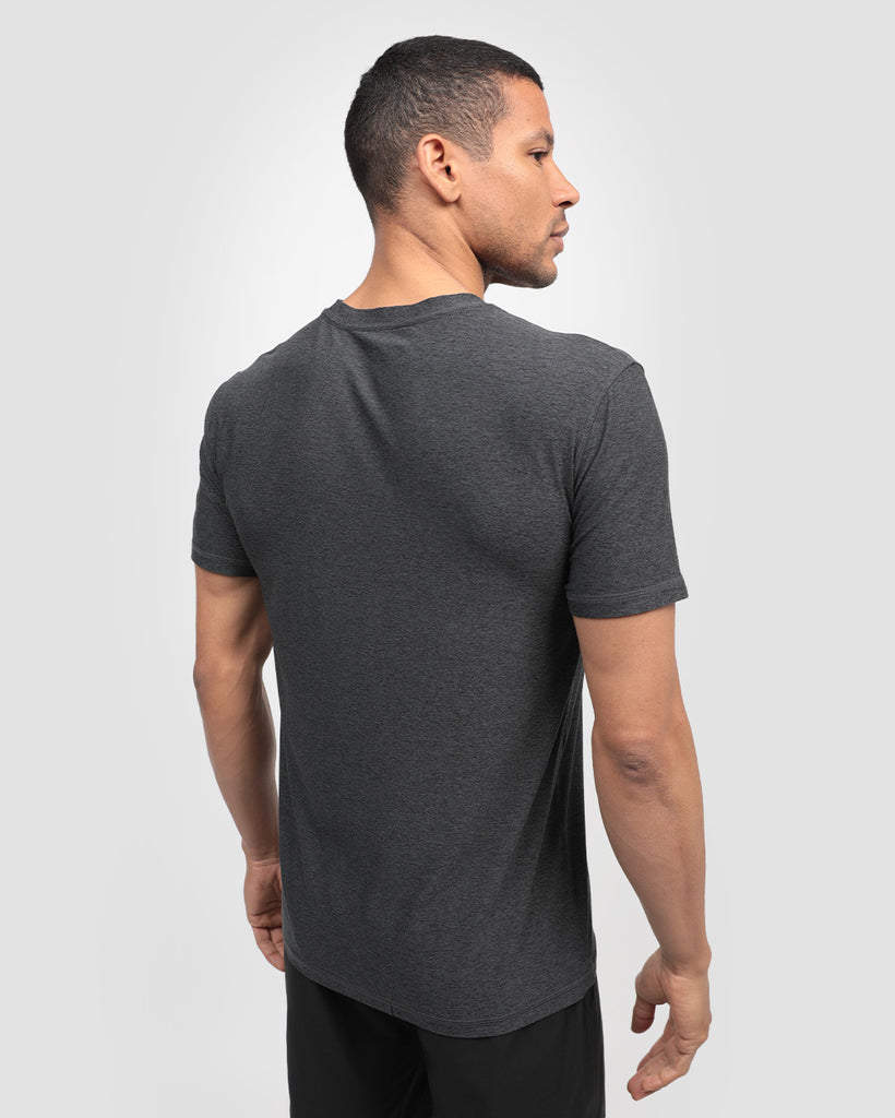 Essential Athletic Tee-Charcoal-Back--Tristyn---M
