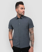Essential Button Up-Navy-Front--Zach---L