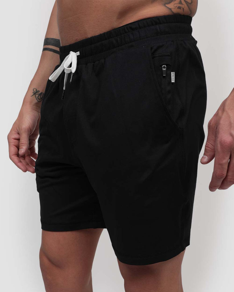 Essential Comfort Shorts-Black-Side--Zach---L