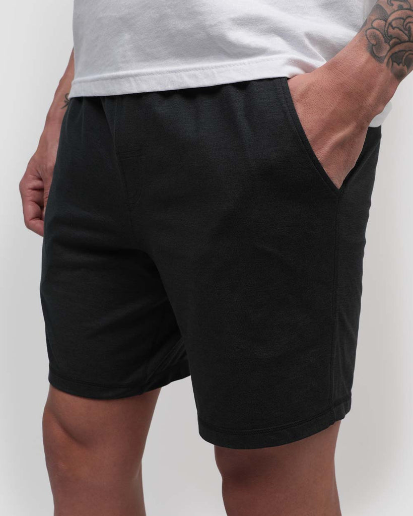 Essential Comfort Shorts-Charcoal-Front--Zach---L