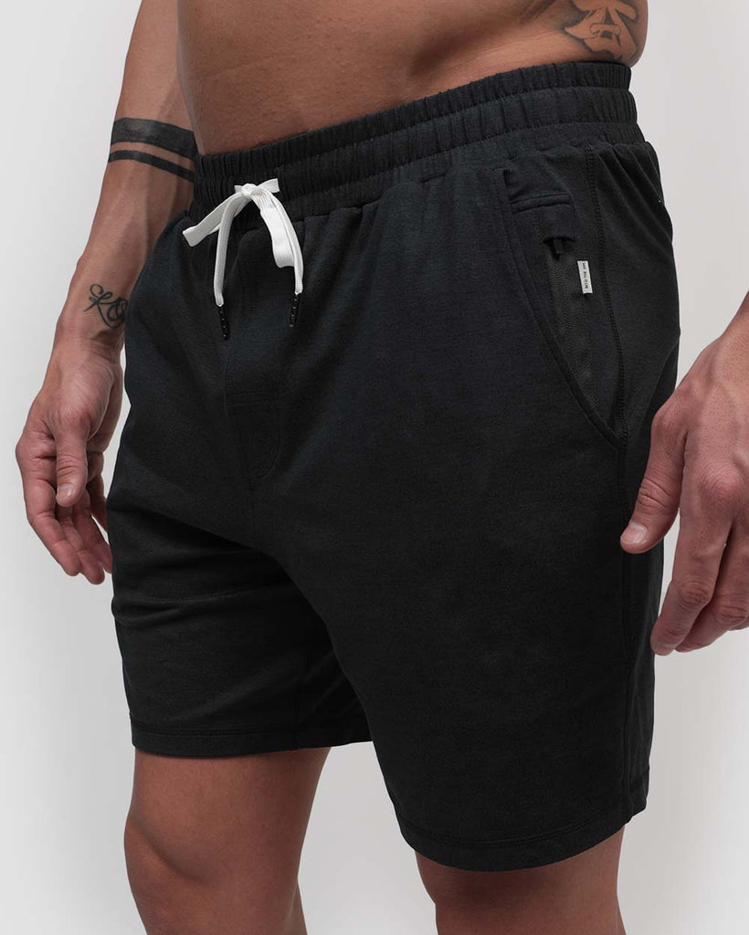 Essential Comfort Shorts-Charcoal-Side--Zach---L
