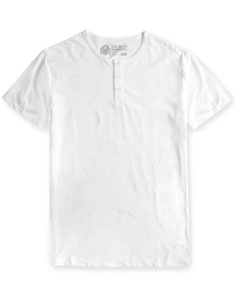 Essential Henley Tee-White-Front
