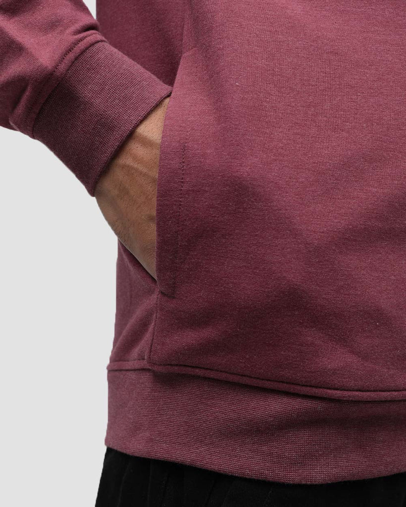 Pullover Hoodie (Hidden Pocket) - Non-Branded-Maroon-Detail