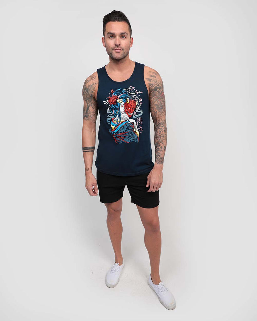 Mystic Geisha Tank-Navy-Full--Zach---L