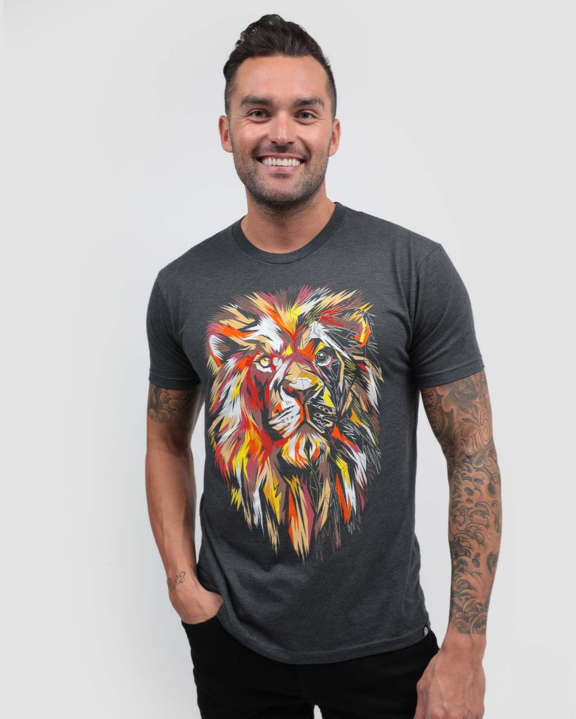 Fractal Beast Tee-Charcoal-Front--Zach---L