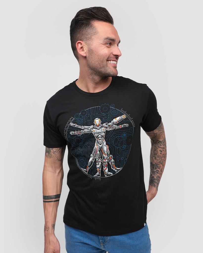 Sacred Android Tee-Black-Front--Zach---L