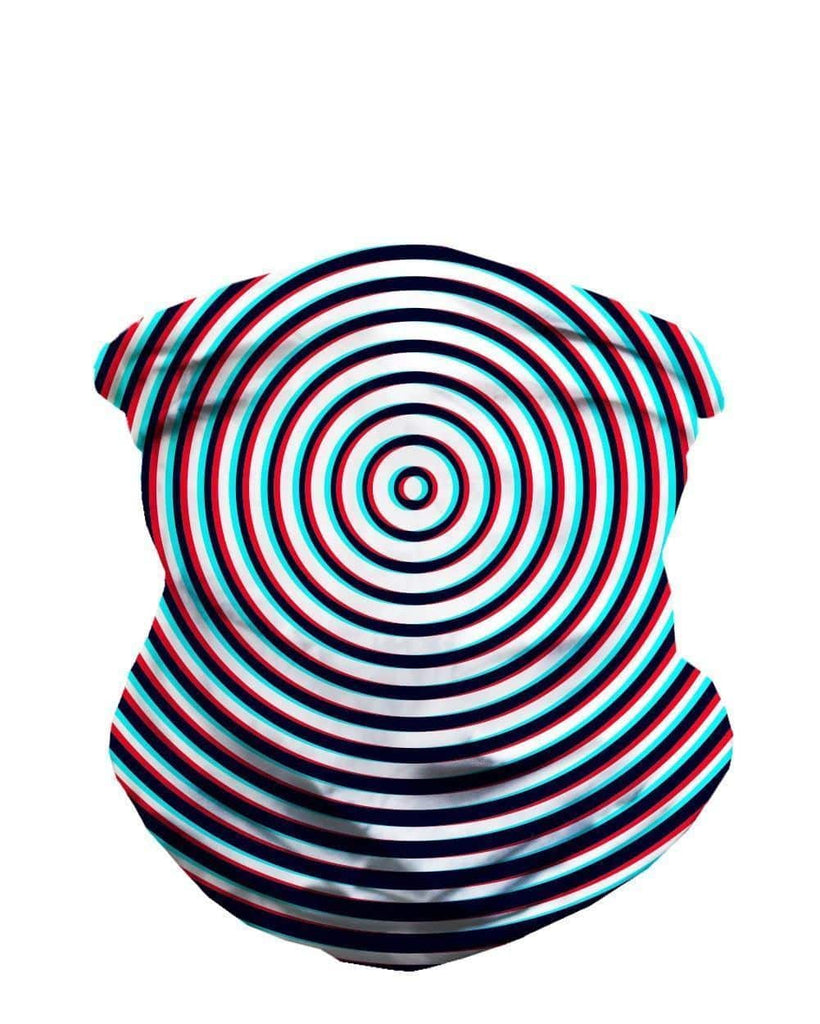 Optical Illusion Black White Trippy Seamless Bandana-White/Black-Front