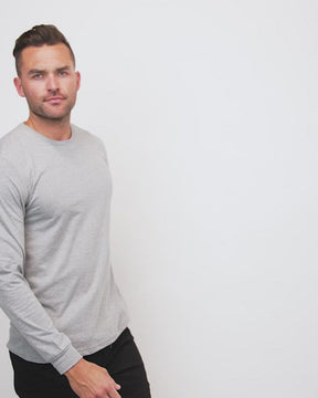 Essential Long Sleeve Tee-Grey-Video